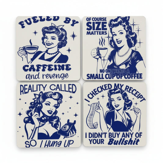 Magnet Set- Retro Ladies in Blue 2